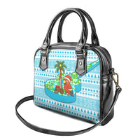 Honduras Christmas Shoulder Handbag with Santa Parrot Palm Tree and Tropical Gift Pattern Design - Wonder Print Shop