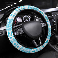 Honduras Christmas Steering Wheel Cover with Santa Parrot Palm Tree and Tropical Gift Pattern Design - Wonder Print Shop