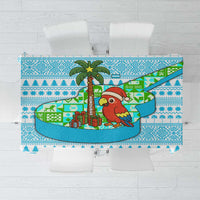 Honduras Christmas Tablecloth with Santa Parrot Palm Tree and Tropical Gift Pattern Design - Wonder Print Shop