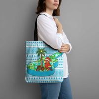 Honduras Christmas Tote Bag with Santa Parrot Palm Tree and Tropical Gift Pattern Design - Wonder Print Shop