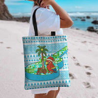 Honduras Christmas Tote Bag with Santa Parrot Palm Tree and Tropical Gift Pattern Design - Wonder Print Shop
