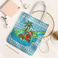 Honduras Christmas Tote Bag with Santa Parrot Palm Tree and Tropical Gift Pattern Design - Wonder Print Shop