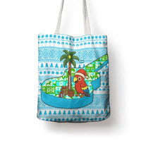 Honduras Christmas Tote Bag with Santa Parrot Palm Tree and Tropical Gift Pattern Design - Wonder Print Shop