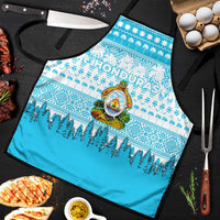 Honduras Christmas Apron with National Emblem Palm Trees and Snowflake Pattern Design - Wonder Print Shop