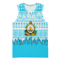 Honduras Christmas Basketball Jersey with National Emblem Palm Trees and Snowflake Pattern Design - Wonder Print Shop