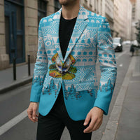Honduras Christmas Blazer with National Emblem Palm Trees and Snowflake Pattern Design - Wonder Print Shop