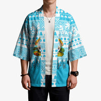 Honduras Christmas Kimono with National Emblem Palm Trees and Snowflake Pattern Design - Wonder Print Shop