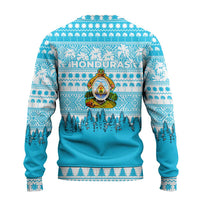 Honduras Christmas Ugly Christmas Sweater with National Emblem Palm Trees and Snowflake Pattern Design - Wonder Print Shop