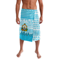 Honduras Christmas Lavalava with National Emblem Palm Trees and Snowflake Pattern Design - Wonder Print Shop