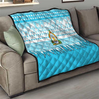 Honduras Christmas Quilt with National Emblem Palm Trees and Snowflake Pattern Design - Wonder Print Shop