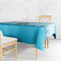 Honduras Christmas Tablecloth with National Emblem Palm Trees and Snowflake Pattern Design - Wonder Print Shop