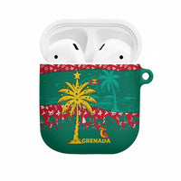 Grenada Christmas AirPods Case with Palm Tree Bird and Tropical Holiday Pattern Design - Wonder Print Shop