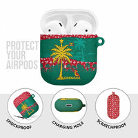 Grenada Christmas AirPods Case with Palm Tree Bird and Tropical Holiday Pattern Design - Wonder Print Shop