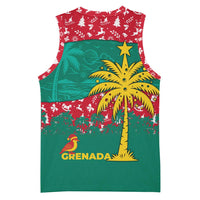 Grenada Christmas Basketball Jersey with Palm Tree Bird and Tropical Holiday Pattern Design - Wonder Print Shop