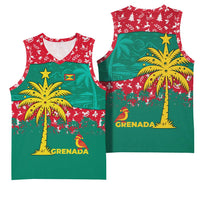 Grenada Christmas Basketball Jersey with Palm Tree Bird and Tropical Holiday Pattern Design - Wonder Print Shop