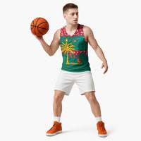 Grenada Christmas Basketball Jersey with Palm Tree Bird and Tropical Holiday Pattern Design - Wonder Print Shop