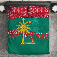 Grenada Christmas Bedding Set with Palm Tree Bird and Tropical Holiday Pattern Design - Wonder Print Shop