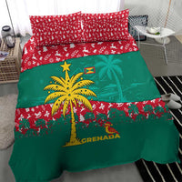 Grenada Christmas Bedding Set with Palm Tree Bird and Tropical Holiday Pattern Design - Wonder Print Shop