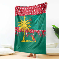 Grenada Christmas Blanket with Palm Tree Bird and Tropical Holiday Pattern Design - Wonder Print Shop