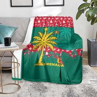 Grenada Christmas Blanket with Palm Tree Bird and Tropical Holiday Pattern Design - Wonder Print Shop