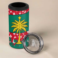 Grenada Christmas 4 in 1 Can Cooler Tumbler with Palm Tree Bird and Tropical Holiday Pattern Design - Wonder Print Shop