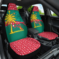 Grenada Christmas Car Seat Cover with Palm Tree Bird and Tropical Holiday Pattern Design - Wonder Print Shop