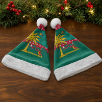 Grenada Christmas Santa Hat with Palm Tree Bird and Tropical Holiday Pattern Design - Wonder Print Shop