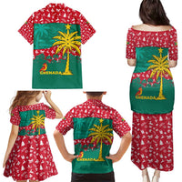 Grenada Christmas Family Matching Puletasi and Hawaiian Shirt with Palm Tree Bird and Tropical Holiday Pattern Design - Wonder Print Shop