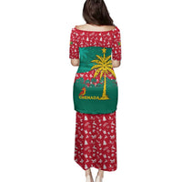 Grenada Christmas Family Matching Puletasi and Hawaiian Shirt with Palm Tree Bird and Tropical Holiday Pattern Design - Wonder Print Shop