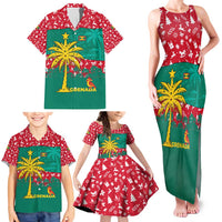 Grenada Christmas Family Matching Tank Maxi Dress and Hawaiian Shirt with Palm Tree Bird and Tropical Holiday Pattern Design - Wonder Print Shop