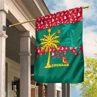 Grenada Christmas Garden Flag with Palm Tree Bird and Tropical Holiday Pattern Design - Wonder Print Shop