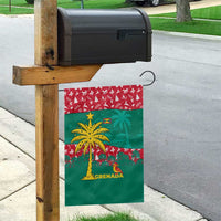 Grenada Christmas Garden Flag with Palm Tree Bird and Tropical Holiday Pattern Design - Wonder Print Shop