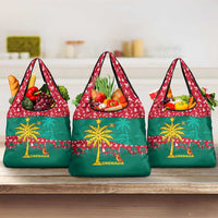 Grenada Christmas Grocery Bag with Palm Tree Bird and Tropical Holiday Pattern Design - Wonder Print Shop