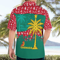 Grenada Christmas Hawaiian Shirt with Palm Tree Bird and Tropical Holiday Pattern Design - Wonder Print Shop