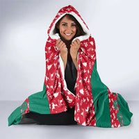 Grenada Christmas Hooded Blanket with Palm Tree Bird and Tropical Holiday Pattern Design - Wonder Print Shop