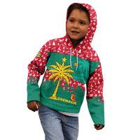 Grenada Christmas Kid Hoodie with Palm Tree Bird and Tropical Holiday Pattern Design - Wonder Print Shop