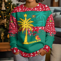 Grenada Christmas Kid Ugly Christmas Sweater with Palm Tree Bird and Tropical Holiday Pattern Design - Wonder Print Shop
