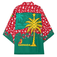 Grenada Christmas Kimono with Palm Tree Bird and Tropical Holiday Pattern Design - Wonder Print Shop