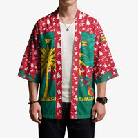 Grenada Christmas Kimono with Palm Tree Bird and Tropical Holiday Pattern Design - Wonder Print Shop