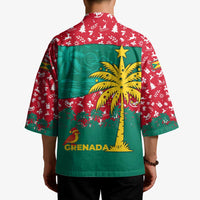 Grenada Christmas Kimono with Palm Tree Bird and Tropical Holiday Pattern Design - Wonder Print Shop