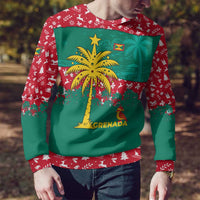 Grenada Christmas Ugly Christmas Sweater with Palm Tree Bird and Tropical Holiday Pattern Design - Wonder Print Shop