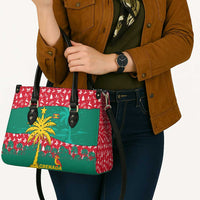 Grenada Christmas Leather Bag with Palm Tree Bird and Tropical Holiday Pattern Design - Wonder Print Shop