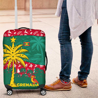 Grenada Christmas Luggage Cover with Palm Tree Bird and Tropical Holiday Pattern Design - Wonder Print Shop