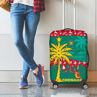 Grenada Christmas Luggage Cover with Palm Tree Bird and Tropical Holiday Pattern Design - Wonder Print Shop