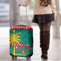 Grenada Christmas Luggage Cover with Palm Tree Bird and Tropical Holiday Pattern Design - Wonder Print Shop