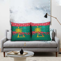 Grenada Christmas Pillow Cover with Palm Tree Bird and Tropical Holiday Pattern Design - Wonder Print Shop