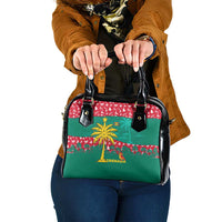 Grenada Christmas Shoulder Handbag with Palm Tree Bird and Tropical Holiday Pattern Design - Wonder Print Shop