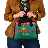 Grenada Christmas Shoulder Handbag with Palm Tree Bird and Tropical Holiday Pattern Design - Wonder Print Shop