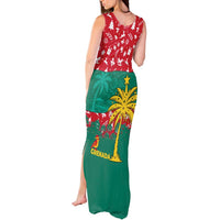 Grenada Christmas Tank Maxi Dress with Palm Tree Bird and Tropical Holiday Pattern Design - Wonder Print Shop