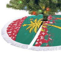 Grenada Christmas Tree Skirt with Palm Tree Bird and Tropical Holiday Pattern Design - Wonder Print Shop